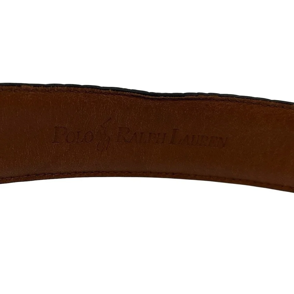 Polo Ralph Lauren Belt Men's Size 42 Brown Crocodile Embossed Leather